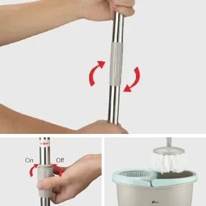 Spin Mop – Easy Spin Magical Mop Set [steel Bucket] – 360 Degree Microfiber Mop Head Home Clean Tools Microfiber(steel Bucket)